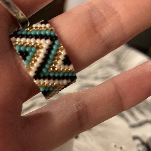 Gorgeous hand beaded ring from bali size 9 - Picture 2 of 2